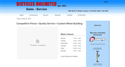 Desktop Screenshot of bicyclesunlimitedlompoc.com