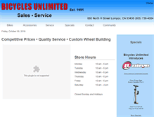 Tablet Screenshot of bicyclesunlimitedlompoc.com